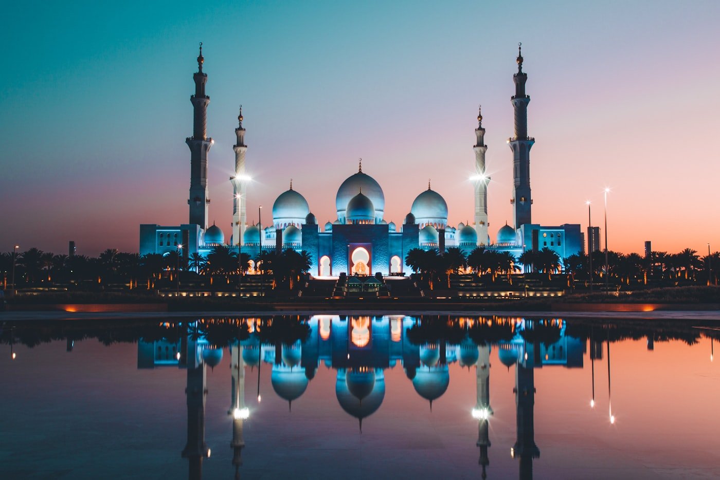 Sheikh Zayed Grand Mosque in Abu Dhabi - the capital and seat of UAE government